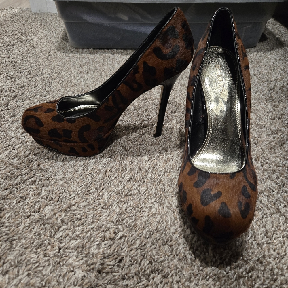 Cheetah Print Platform Y2K Heels Size 9